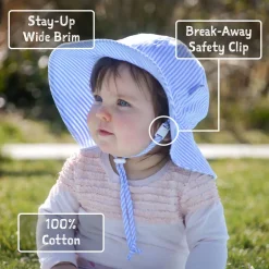 Kids Cotton Floppy Hats | Grey Herringbone