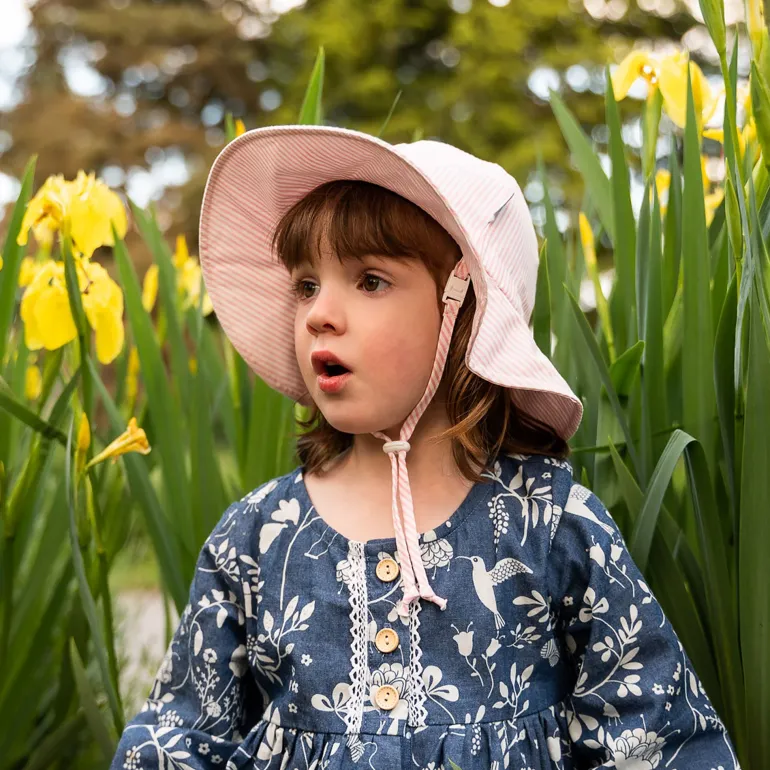 Kids Cotton Floppy Hats | Pink Stripes