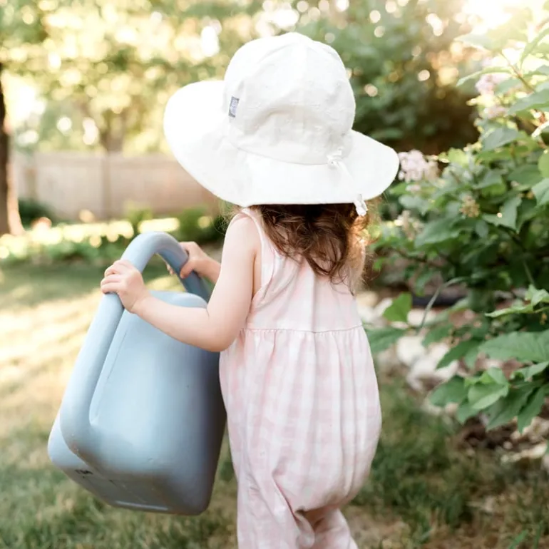 Kids Cotton Floppy Hats | White Eyelet