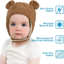 Kids Fleece Animal Hats | Brown Bear