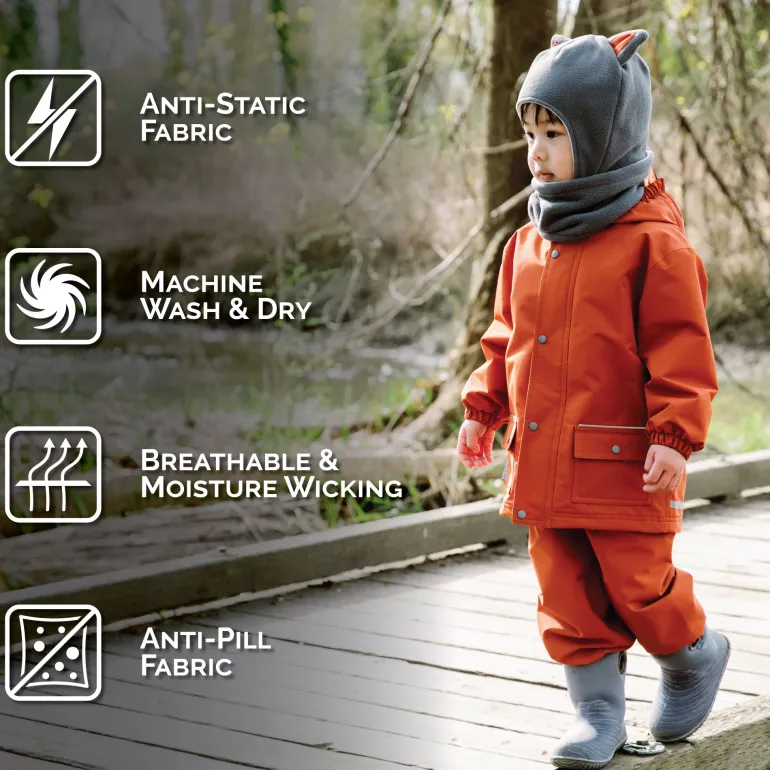Kids Fleece Animal Hats | Grey Fox