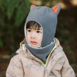 Kids Fleece Animal Hats | Grey Fox