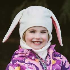 Kids Fleece Animal Hats | Cream Bunny