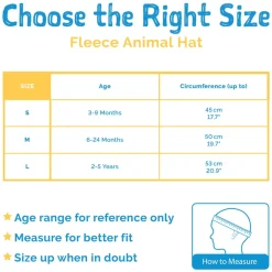Kids Fleece Animal Hats | Cream Bunny