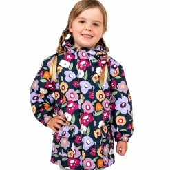 Kids Fleece Lined Rain Jackets | Winter Flowers