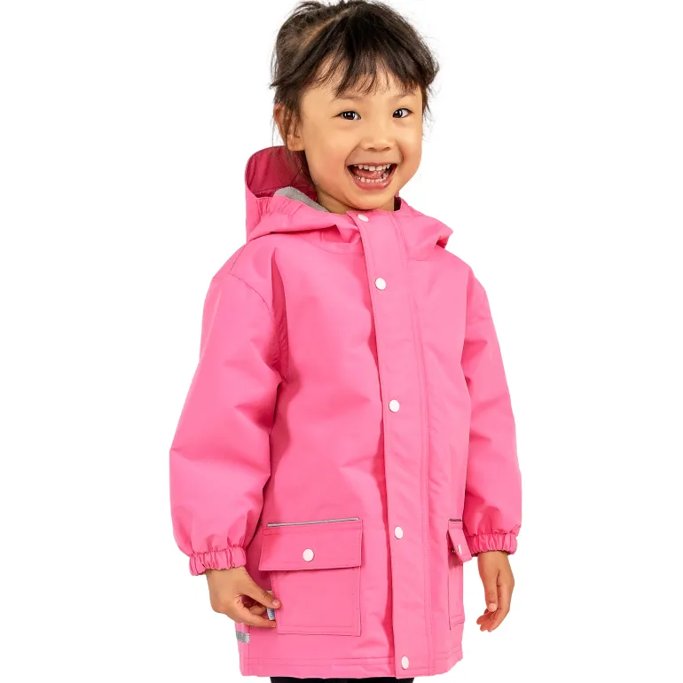 Kids Fleece Lined Rain Jackets | Watermelon Pink
