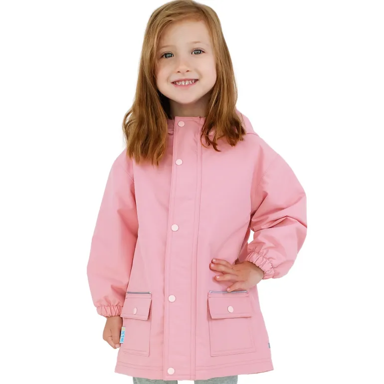 Kids Fleece Lined Rain Jackets | Dusty Pink