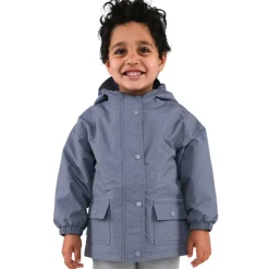Kids Fleece Lined Rain Jackets | Heather Grey