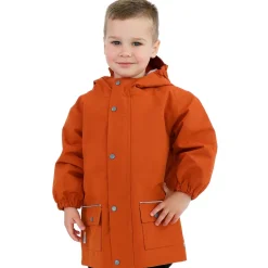 Kids Fleece Lined Rain Jackets | Terracotta