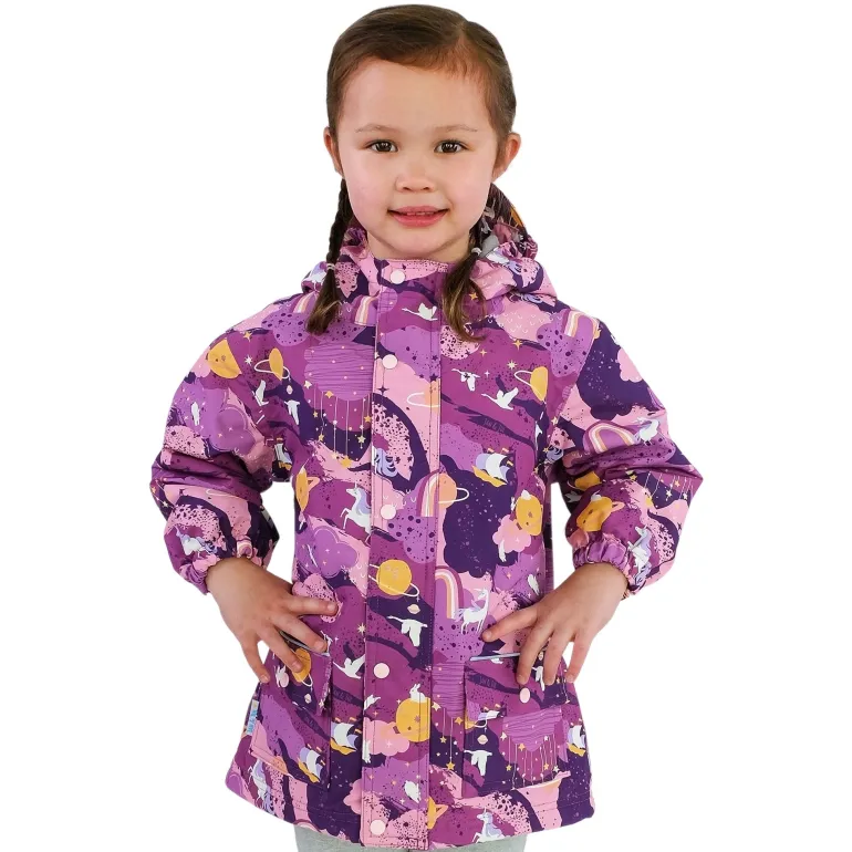 Kids Fleece Lined Rain Jackets | Purple Dream