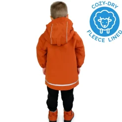 Kids Fleece Lined Rain Jackets | Terracotta