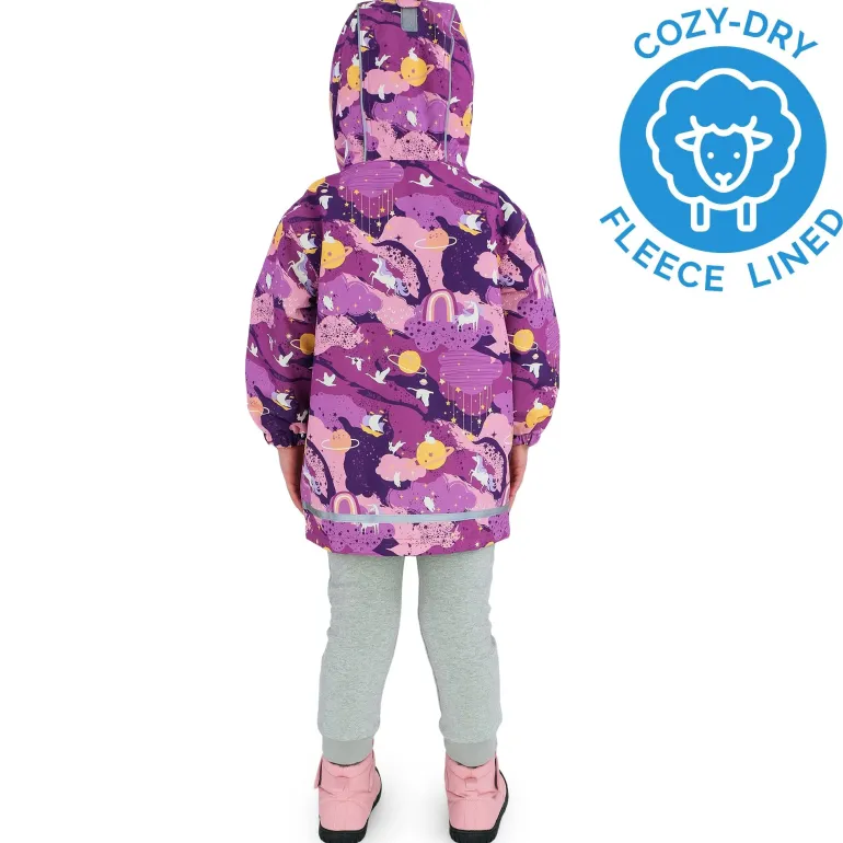 Kids Fleece Lined Rain Jackets | Purple Dream
