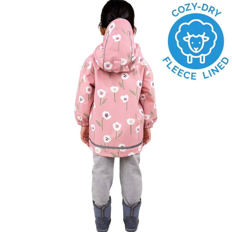Kids Fleece Lined Rain Jackets | White Tulip