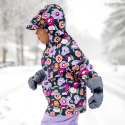 Kids Fleece Lined Rain Jackets | Winter Flowers