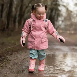 Kids Fleece Lined Rain Jackets | Dusty Pink