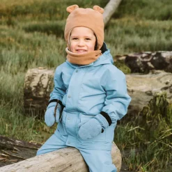 Kids Fleece Lined Rain Jackets | Dusty Blue