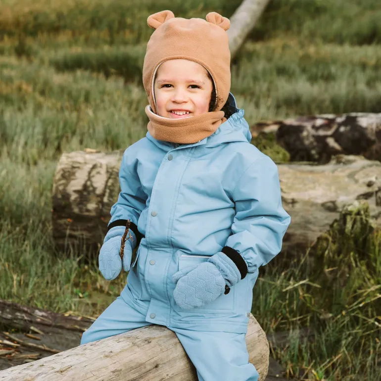 Kids Fleece Lined Rain Jackets | Dusty Blue