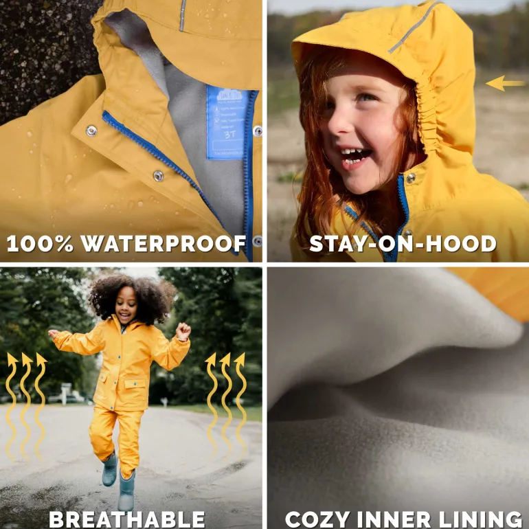 Kids Fleece Lined Rain Jackets | Bear
