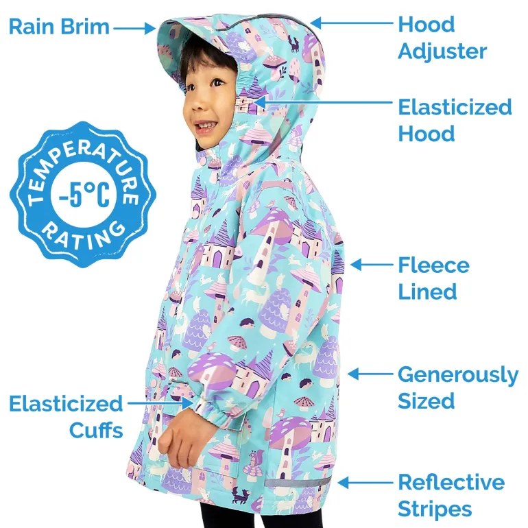 Kids Fleece Lined Rain Jackets | Watermelon Pink