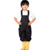 Kids Fleece Lined Rain Overalls | Black
