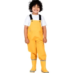 Kids Fleece Lined Rain Overalls | Yellow