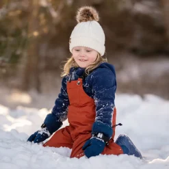 Kids Fleece Lined Rain Overalls | Terracotta