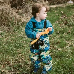 Kids Fleece Lined Rain Overalls | Jungle Nights