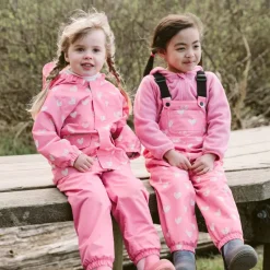 Kids Fleece Lined Rain Overalls | Hearts