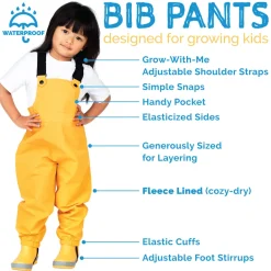 Kids Fleece Lined Rain Overalls | Hearts