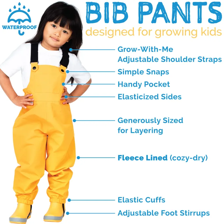 Kids Fleece Lined Rain Overalls | Space Dinos