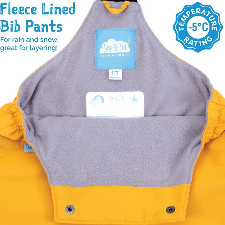 Kids Fleece Lined Rain Overalls | Terracotta