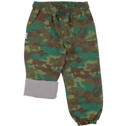Kids Fleece Lined Rain Pants | Woodland Camo