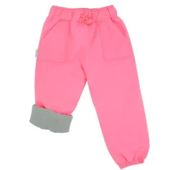 Kids Fleece Lined Rain Pants | Watermelon Pink