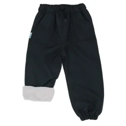 Kids Fleece Lined Rain Pants | Black