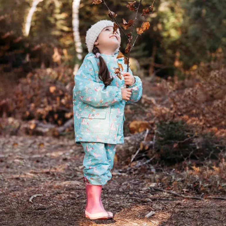 Kids Fleece Lined Rain Pants | Unicorn