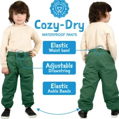 Kids Fleece Lined Rain Pants | Soft Brown