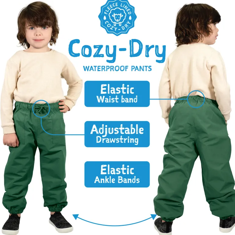 Kids Fleece Lined Rain Pants | Terracotta