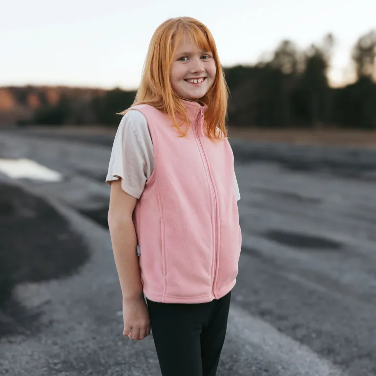 Kids Fleece Vest | Dusty Pink