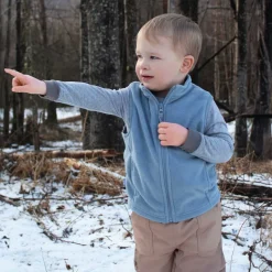 Kids Fleece Vest | Stormy Blue