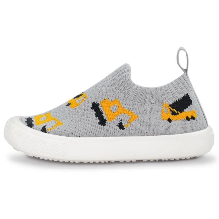 Kids Graphic Slip On Shoes | Grey Construction