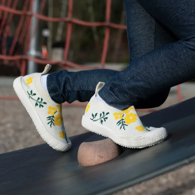 Kids Graphic Slip On Shoes | Yellow Flower