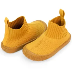 Kids High Top Knit Shoes | Mustard