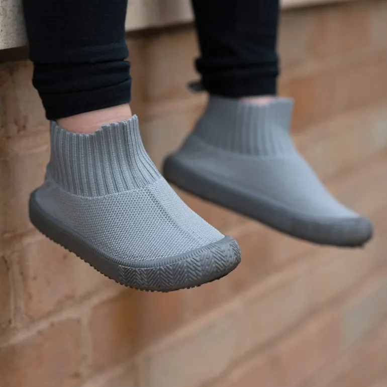 Kids High Top Knit Shoes | Grey
