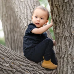 Kids High Top Knit Shoes | Mustard