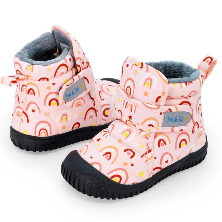 Kids Insulated Ankle Boots | Pink Rainbow
