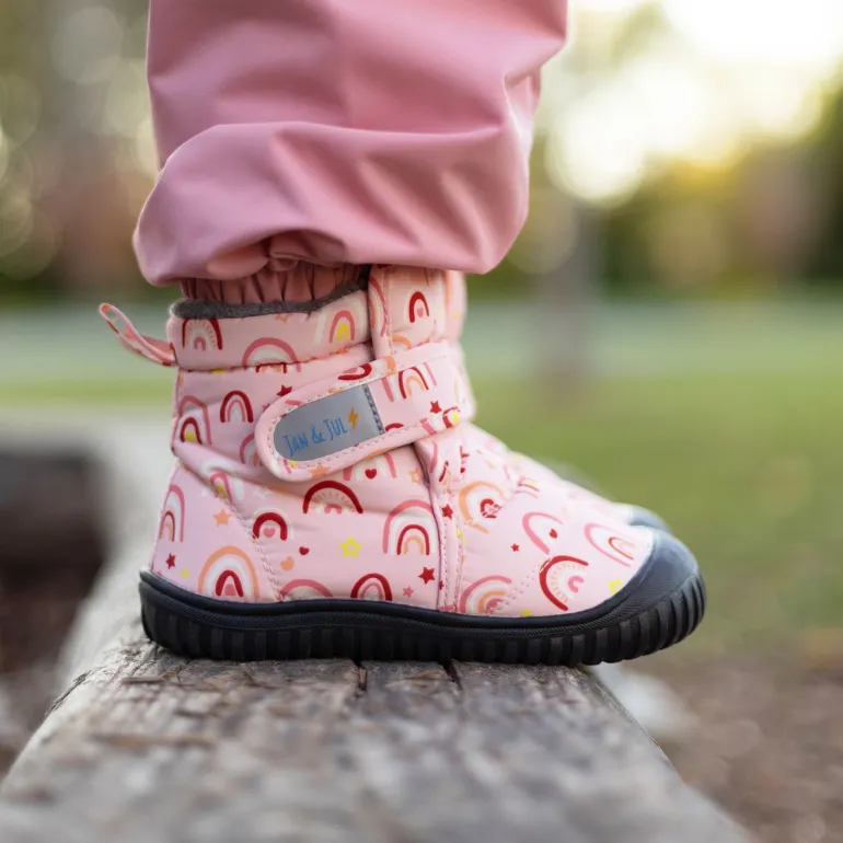 Kids Insulated Ankle Boots | Pink Rainbow