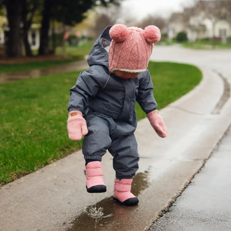 Kids Insulated Ankle Boots | Dusty Pink