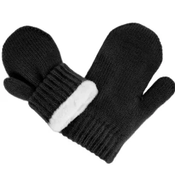 Kids Knit Mittens | Black