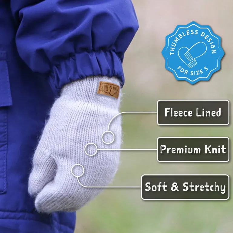 Kids Knit Mittens | Cream