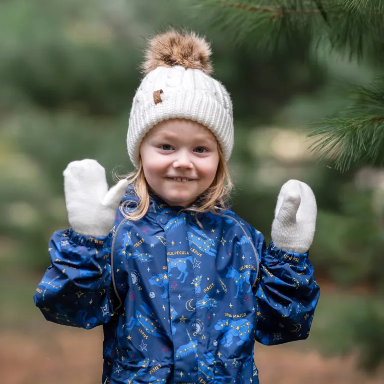 Kids Knit Mittens | Cream